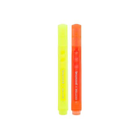 Набор текстовыделителей BRUYNZEEL Teen Neon 2 неоновых цвета желтый и оранжевый в картонной упаковке