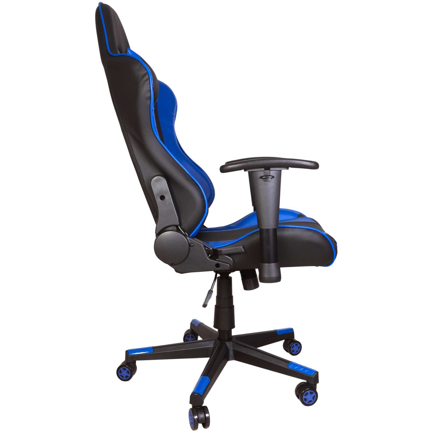 Компьютерное кресло игровое GRAMBER сине-черно-белый экокожа - фото 3