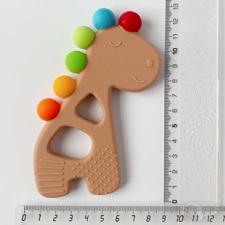 Прорезыватель Uviton силиконовый с рельефами на поверхности Rainbow giraffe