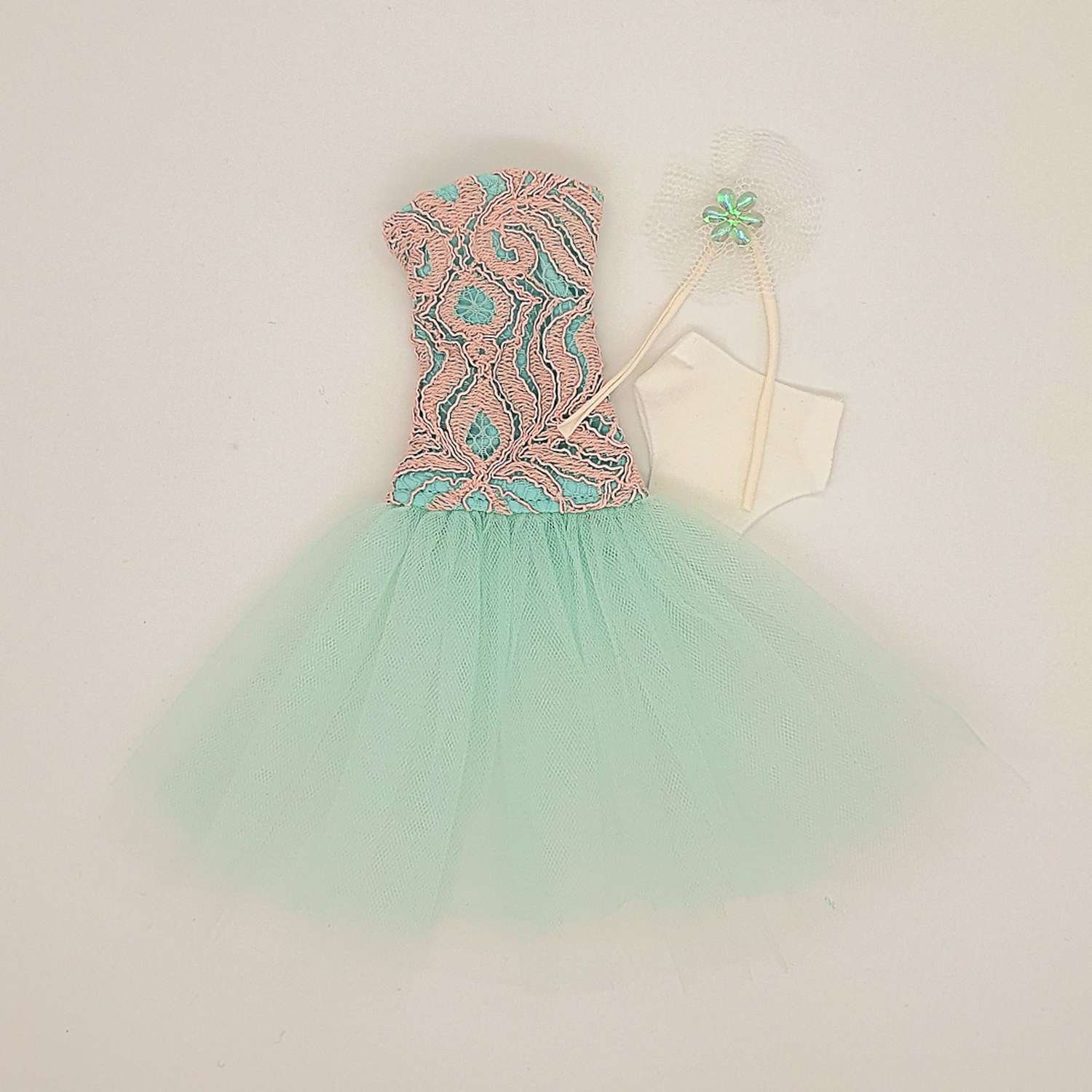 Одежда для кукол VIANA типа Барби 29 см Платье голубой/розовый 11.108.3 - фото 1