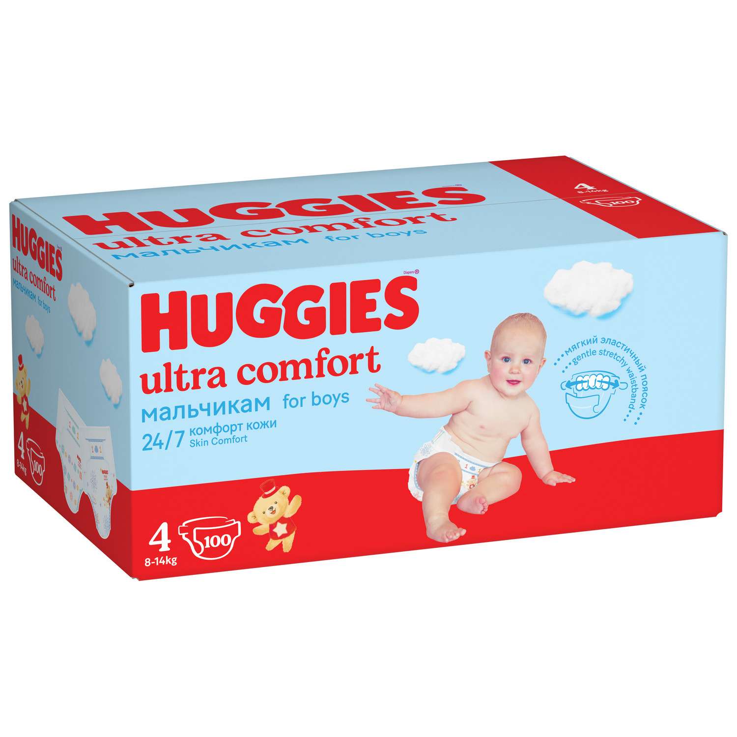 Подгузники Huggies Ultra Comfort для мальчиков 4 8-14кг 100шт - фото 2