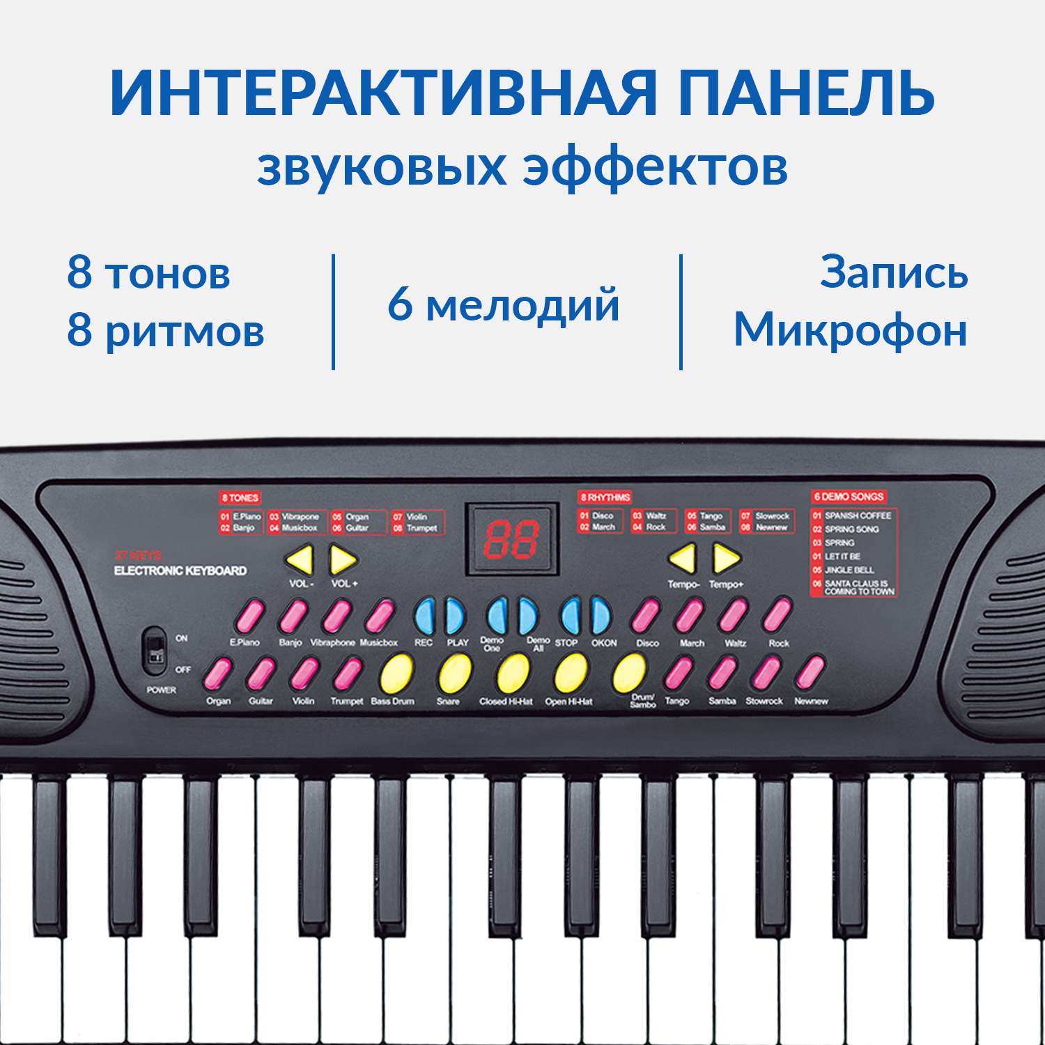 Синтезатор детский FAIRYMARY Пианино с микрофоном PIANO081 - фото 2