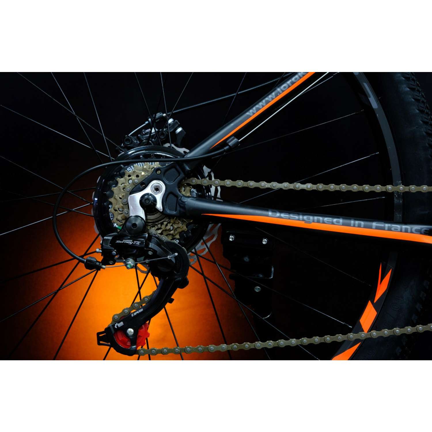 Велосипед горный Lorak Max 150 - 19р матовый чёрный/оранжевый - фото 2