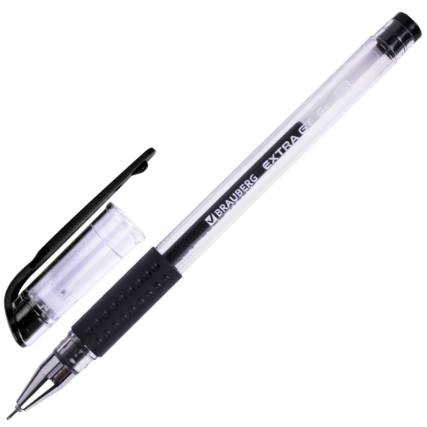 Ручки гелевые Brauberg черные набор 12 штук для ОГЭ ЕГЭ и школы тонкие - фото 2