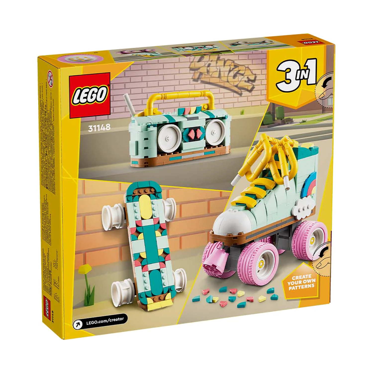 Конструктор детский LEGO Creator 3-in-1 Ретро-роликовые коньки 31148 - фото 12