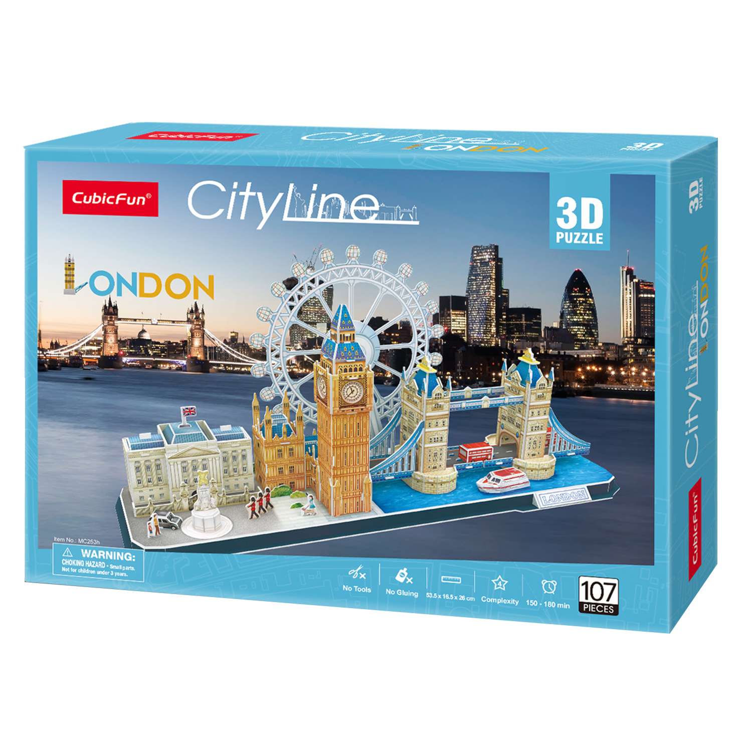 Пазл CubicFun Лондон CityLine 3D 107деталей MC253h - фото 2