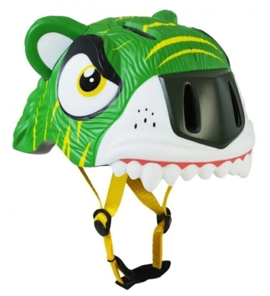 Шлем защитный Crazy Safety Green Tiger с механизмом регулировки размера 49-55 см - фото 1