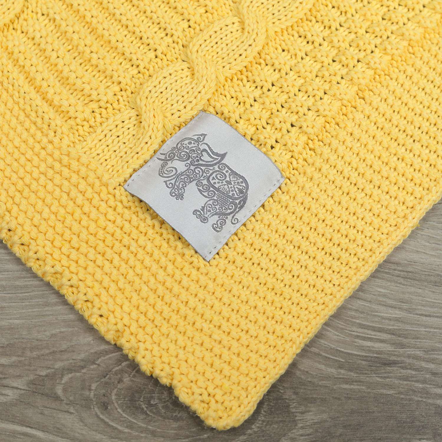 Плед-покрывало детский вязаный WARM WHIFF D-02К желтый на выписку в коляску в кроватку 90x110 - фото 4