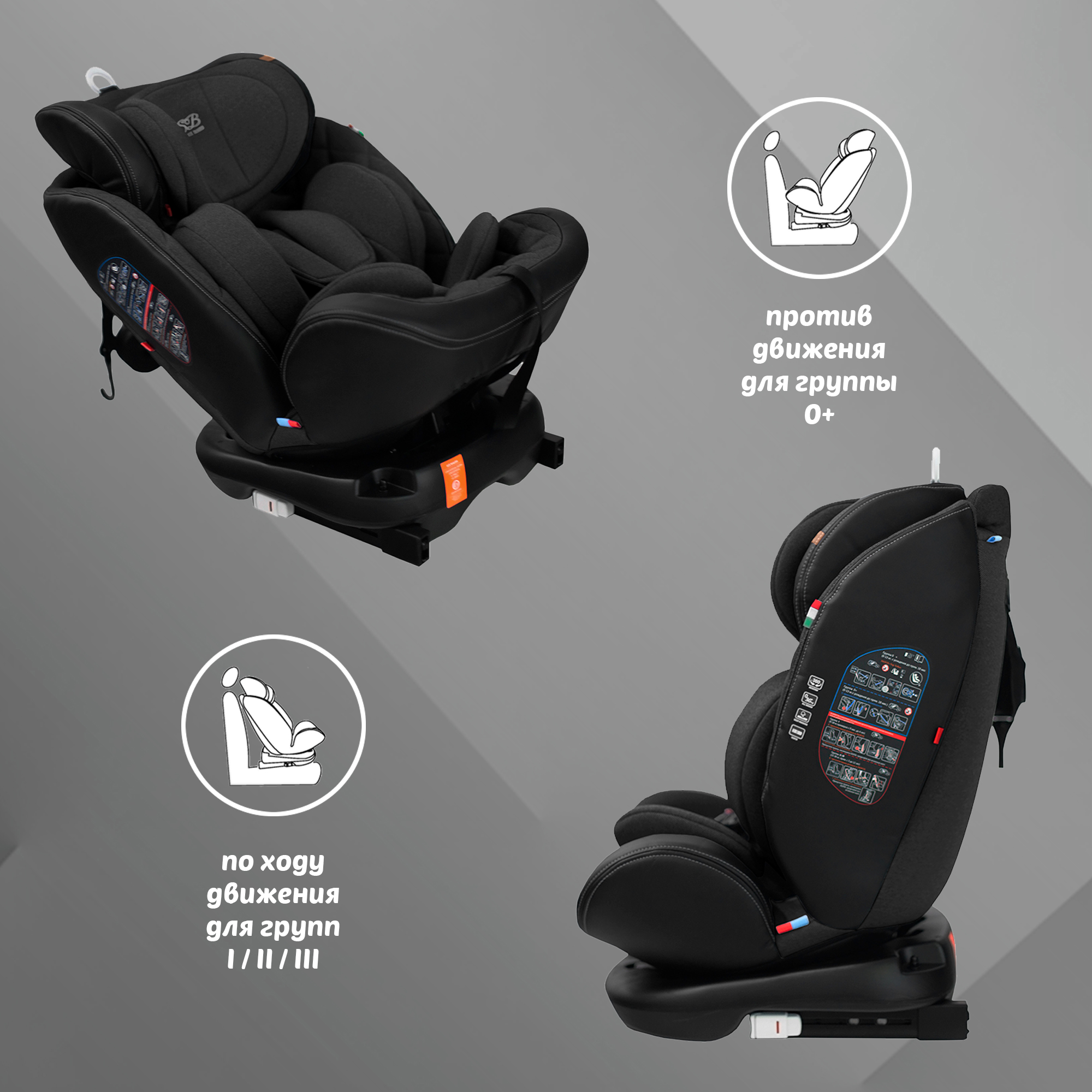 Автокресло 0-36кг Sweet Baby Ranger 360 isofix pirate black - фото 6