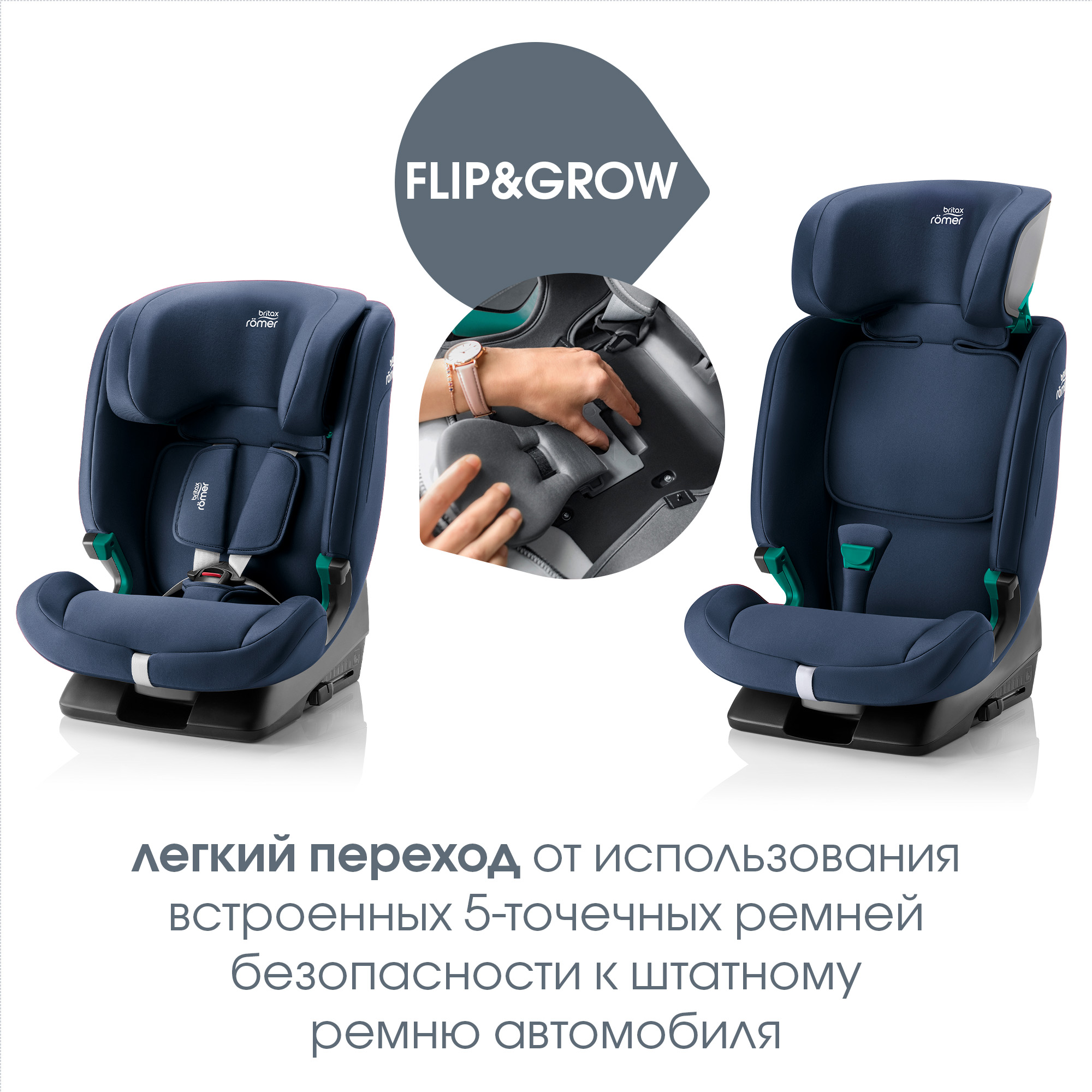 Автокресло Britax Roemer Evolvafix Moonlight Blue - фото 9