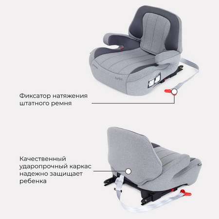 Автокресло детское Rant AY313 TURBO Isofix Active Line Grey группа 3 22-36 кг