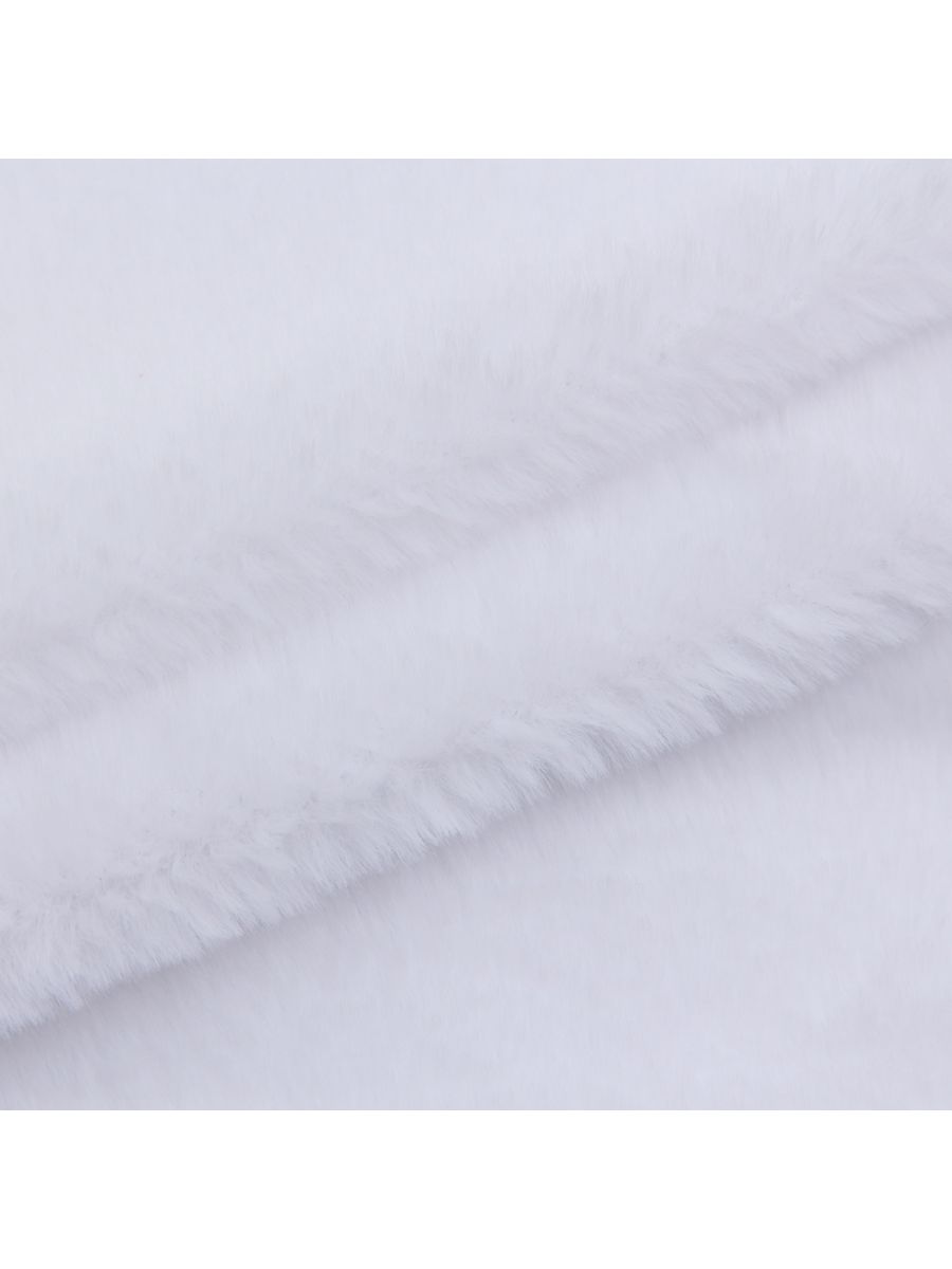Мех Совушка искусственный кролик с коротким ворсом 5 - 8 мм полиэстер 48х50 см белый - фото 3