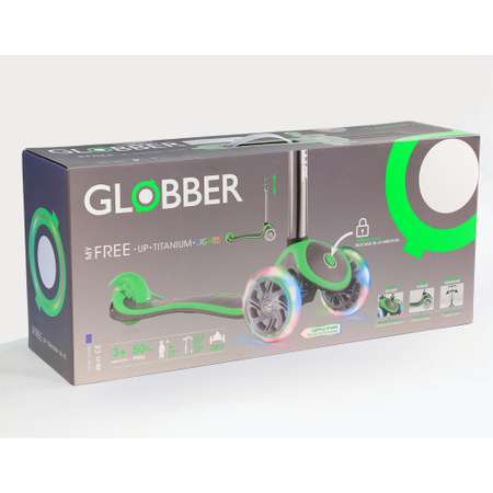 Самокат Globber My Free Up Titanium Lights Зеленый 442-136