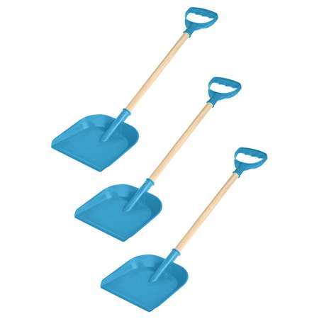 Набор детских лопат Задира для снега и песочницы с деревянной ручкой 60 см голубая - 3 шт