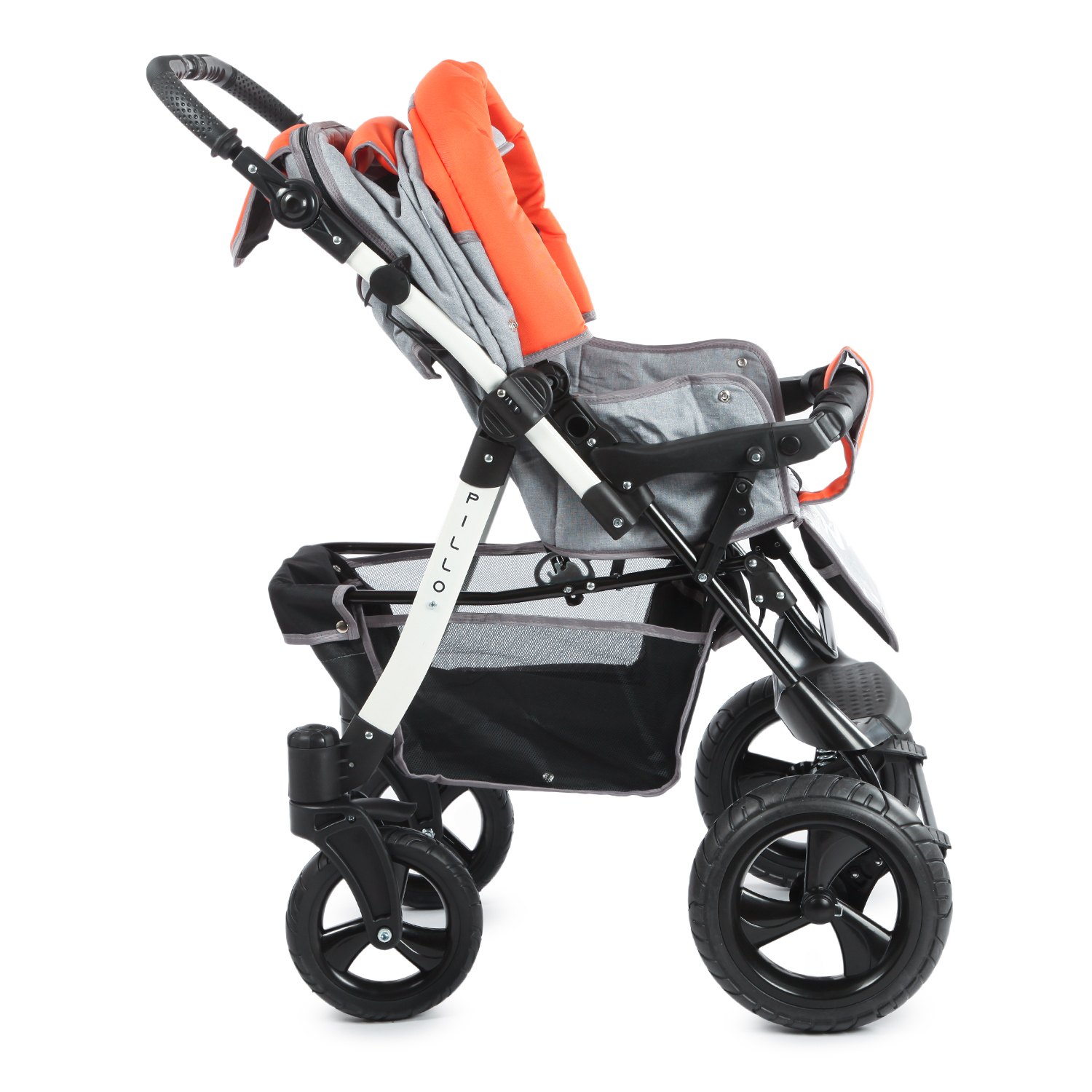 Коляска трансформер Babyton Pillo Grey-Orange - фото 6