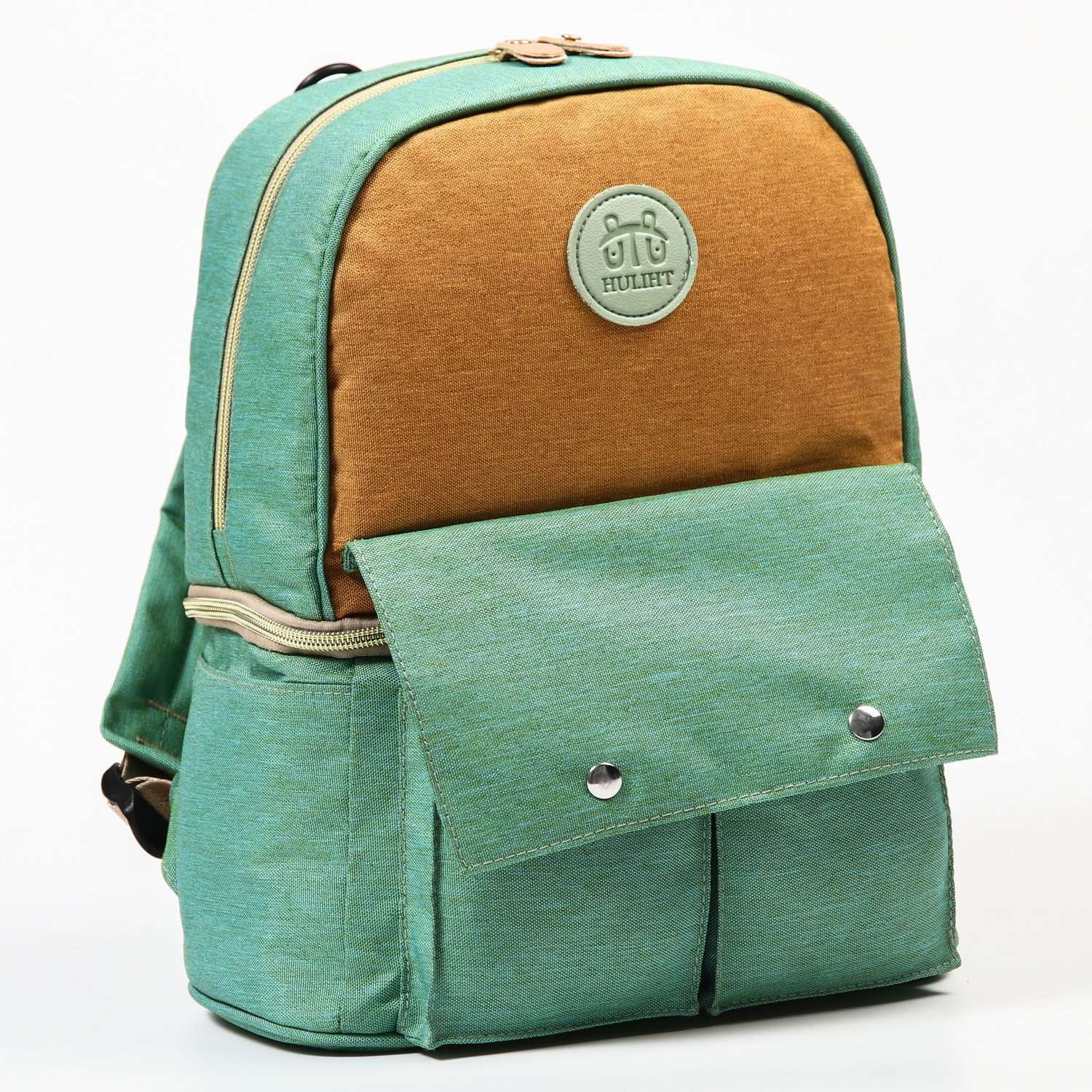 Сумка-рюкзак Sima-Land для хранения вещей малыша цвет зеленый/коричневый - фото 1