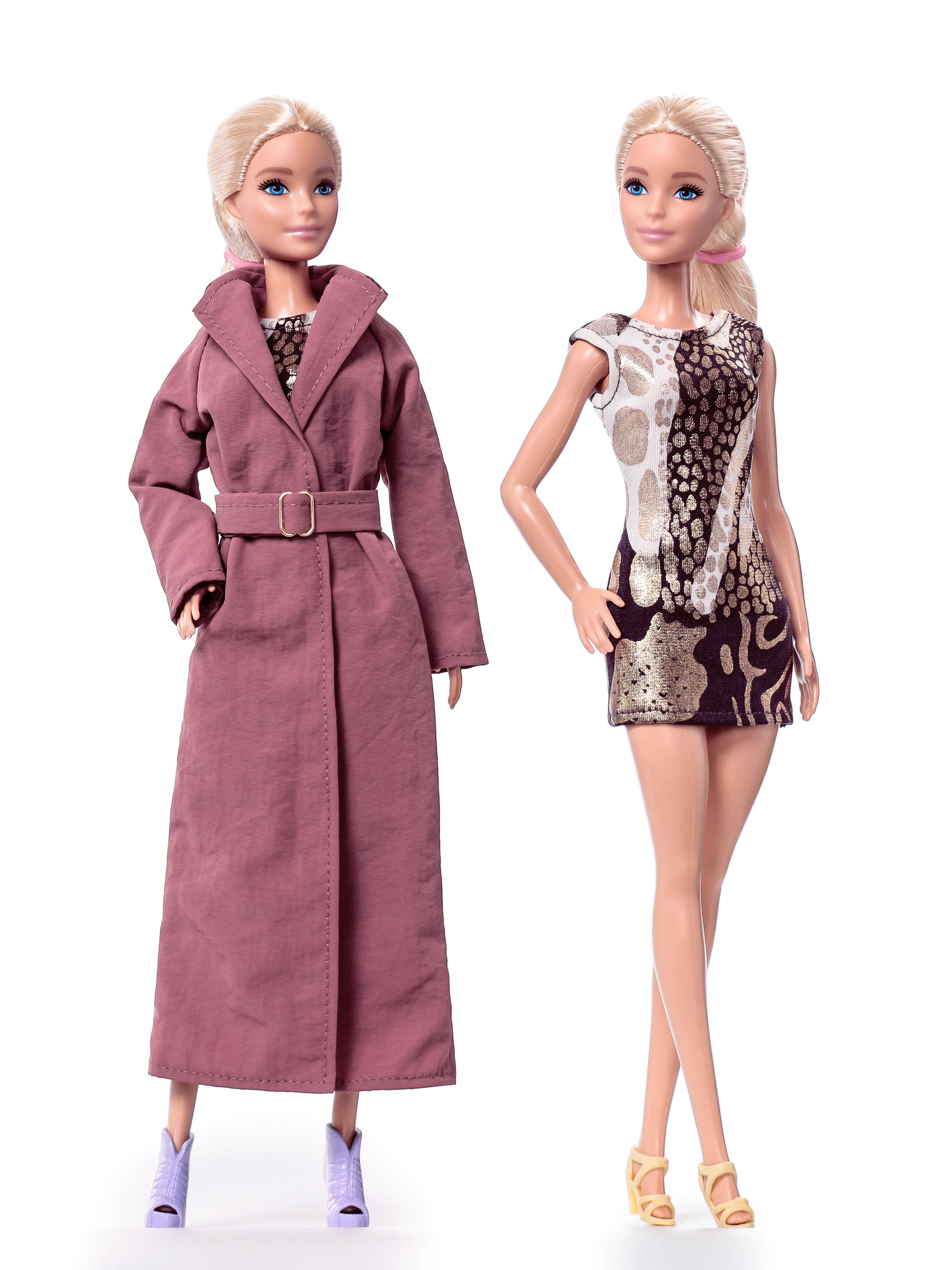 Плащ платье и пояс одежда для Barbie VIANA терракотовый и коричневый мрамор 128.31.19.2v - фото 3