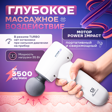 Перкуссионный массажер для тела CS MEDICA VibraPulsar White Massage Gun