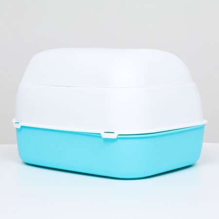 Туалет-домик Пижон с фильтром бело-голубой