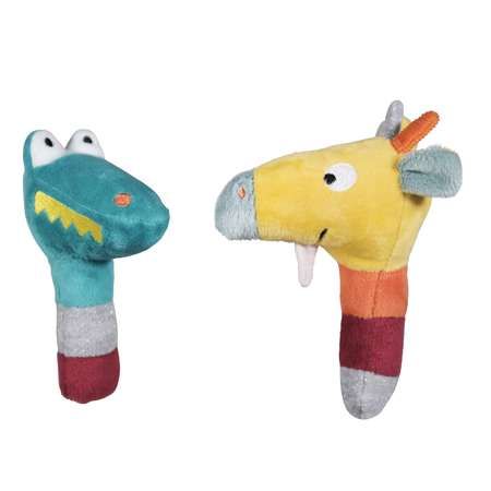 Игрушка мягкая Ebulobo Маракасы Крокодильчик И Жирафик