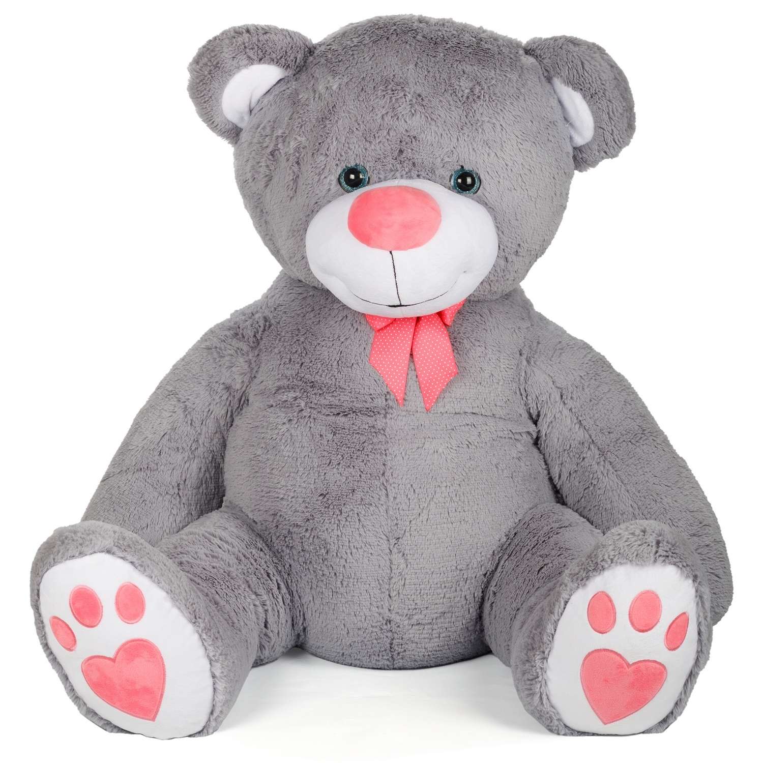 Мягкая игрушка Тутси Медведь Лапочкин игольчатый 100 см серый - фото 1