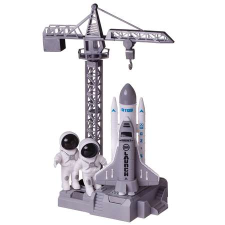 Игровой набор Junfa Покорители космоса стартовая площадка с ракетой шаттлом мини-ракетой и 3 космонавтами