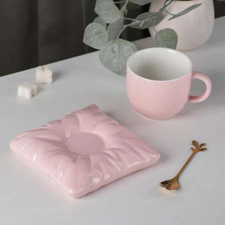 Чайная пара Sima-Land Зефирка чашка 250 мл блюдце цвета розовый