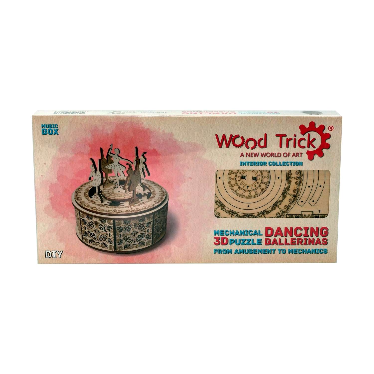 Модель сборная Wood Trick Музыкальная шкатулка Танцующие балерины - фото 9