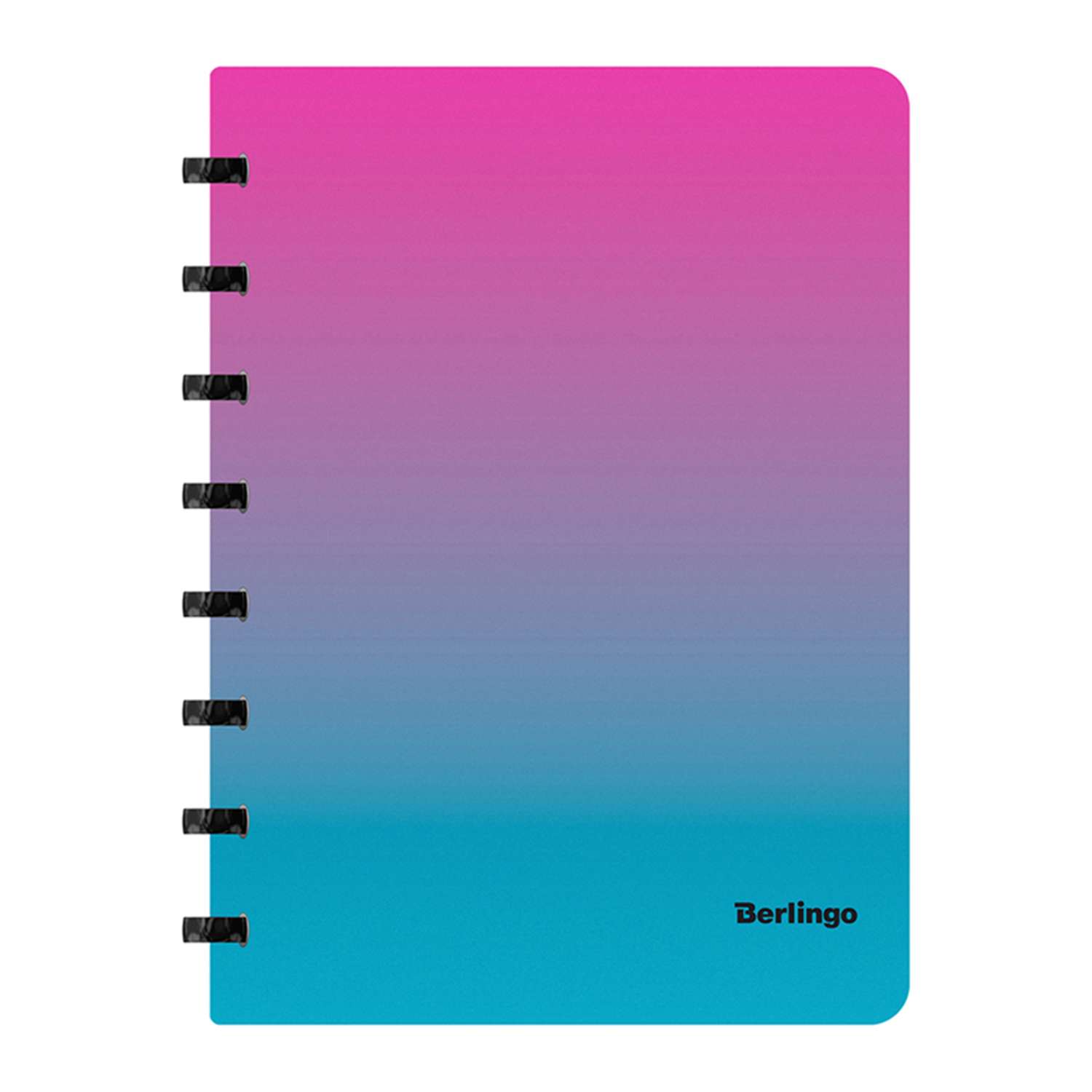 Бизнес-тетрадь Berlingo Radiance А5+ 80 листов клетка на кольцах 80г/м2 пластиковая обложка 700мкм розовый/голубой - фото 1