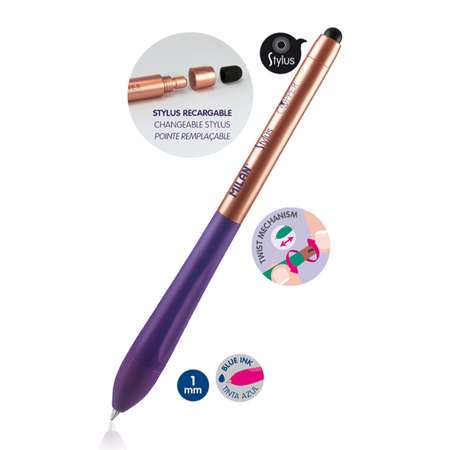Автоматическая шариковая ручка MILAN Stylus Copper 2в1 - стилус и ручка толщина линии 1.0мм цвет корпуса в ассортименте синия