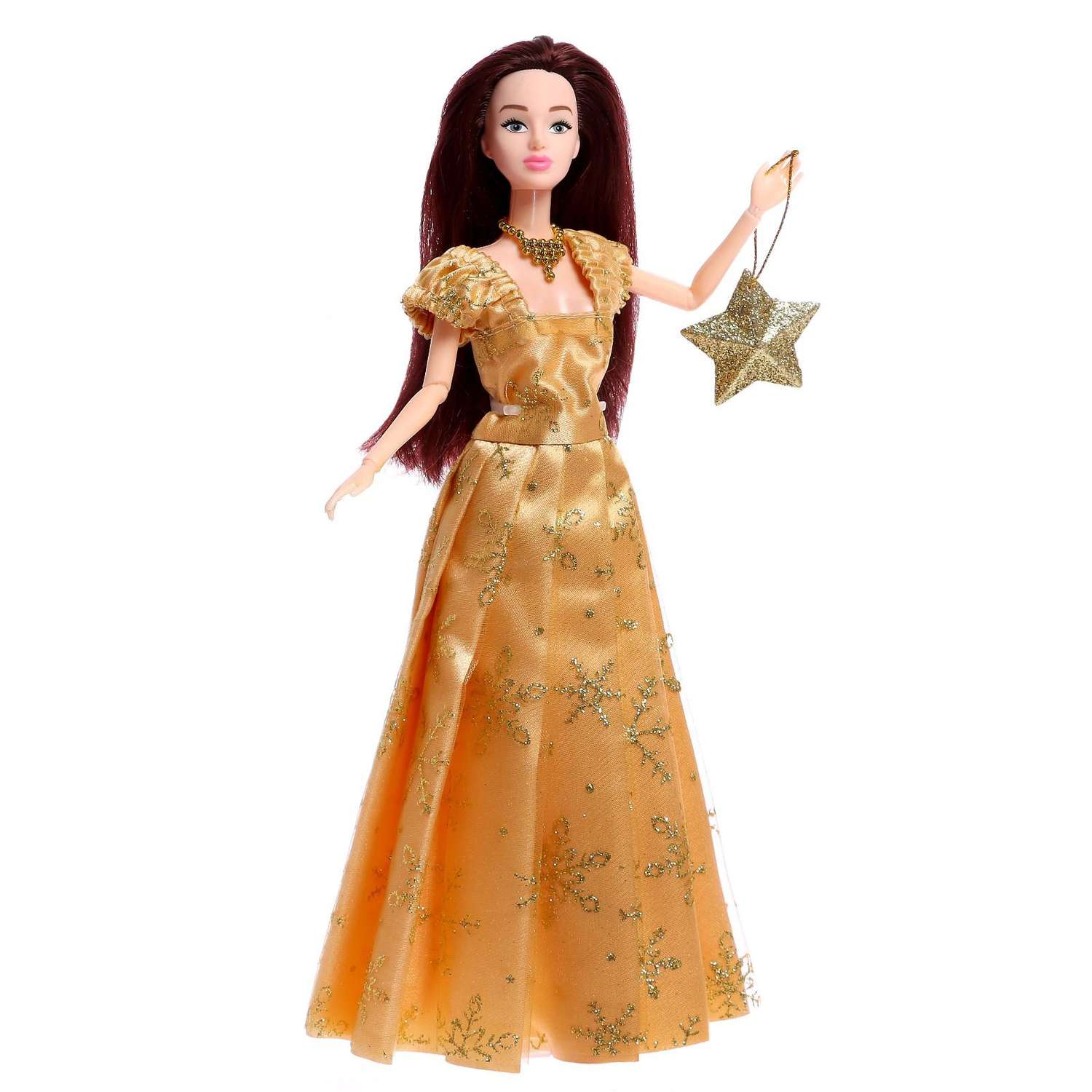 Кукла-модель Happy Valley шарнирная «Снежная принцесса Ксения»с аксессуаром золотое платье 6954257 - фото 1