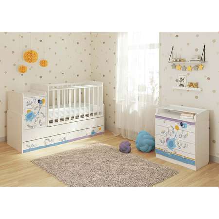 Комод Polini kids Simple 1580 Слоник на шаре Белый