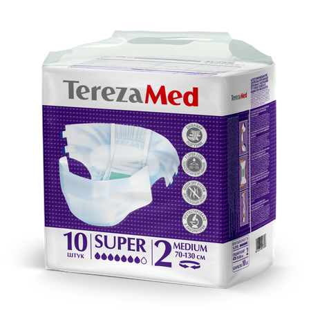 Подгузники  TerezaMed впитывающие на липучках Super Medium №2 70-130 см 10 шт