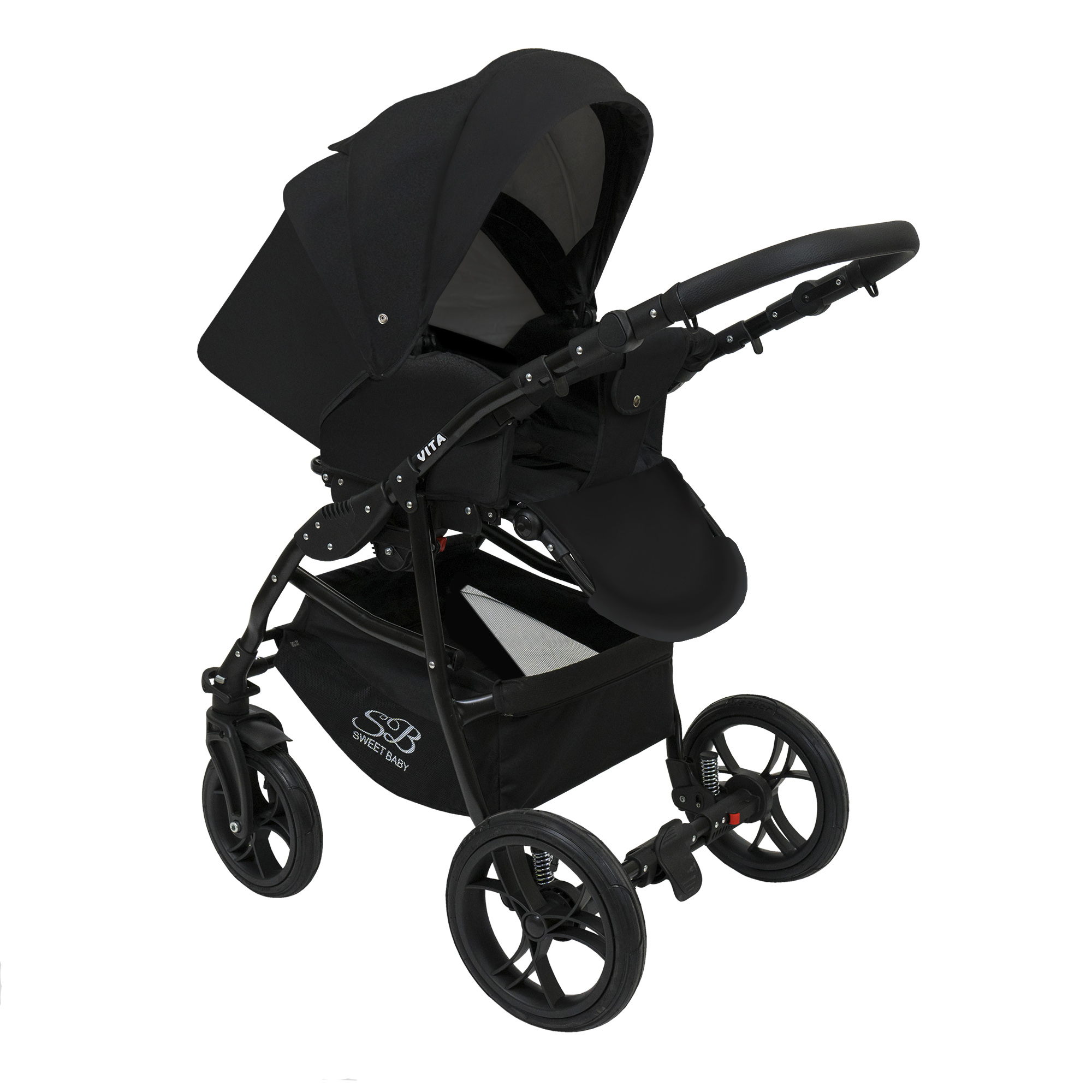 Коляска 2в1 Sweet Baby Vita Black New - фото 6