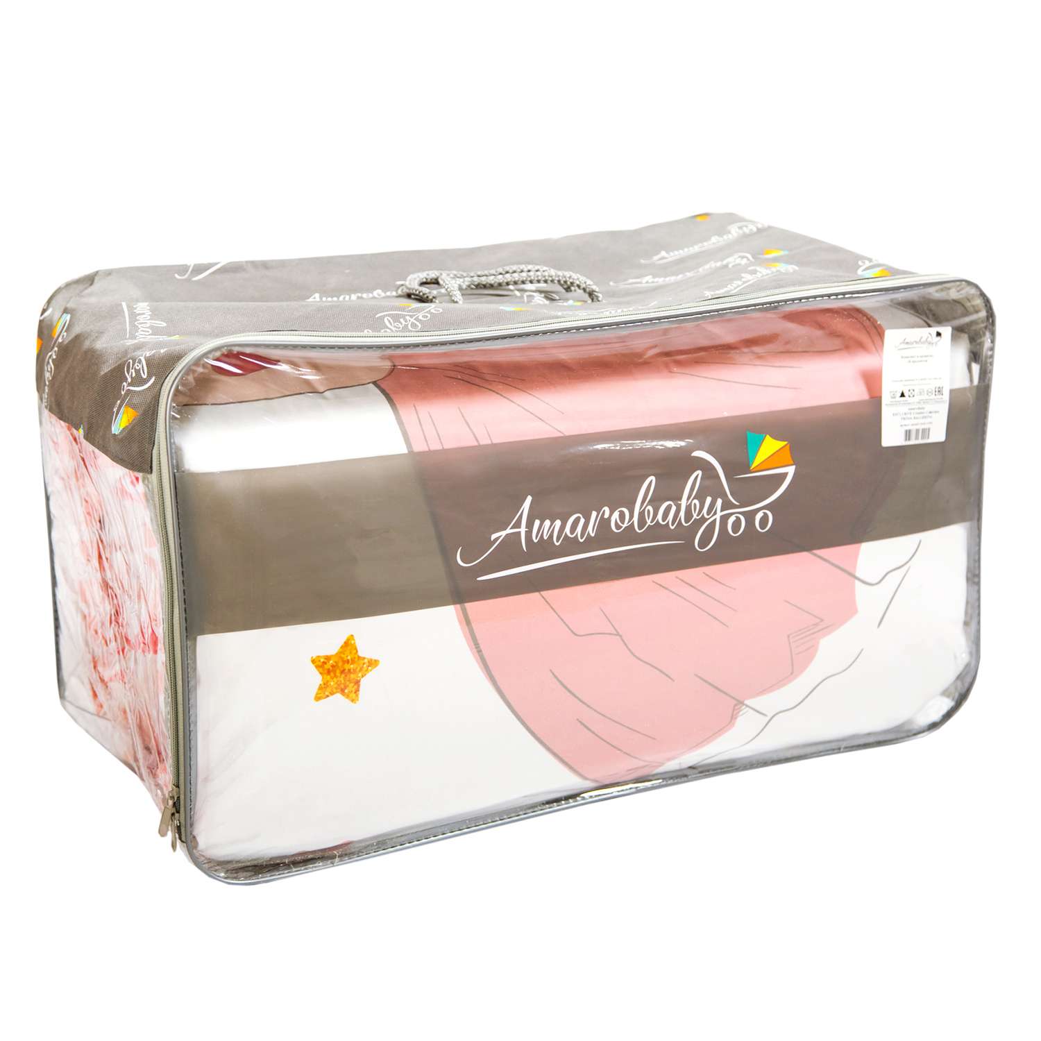 Комплект постельного белья Amarobaby Exclusive Creative Collection Prima ballerina 7предметов Белый-Розовый - фото 2