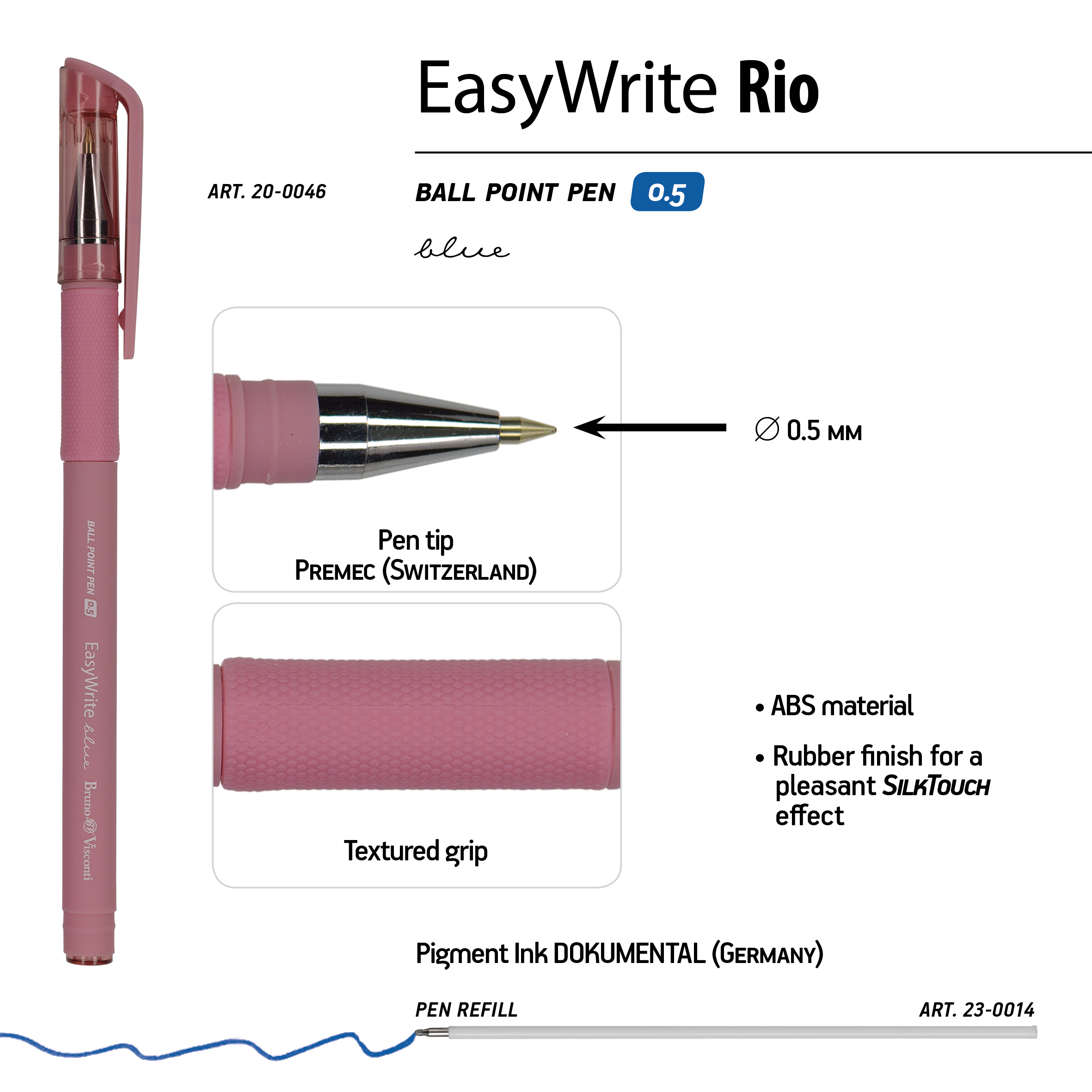 Набор шариковых ручек Bruno Visconti EasyWrite Rio синие 5 шт - фото 5