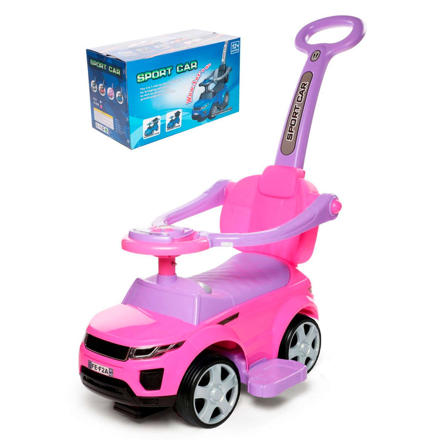 Каталка  BabyCare  Sport car розовый - фото 1