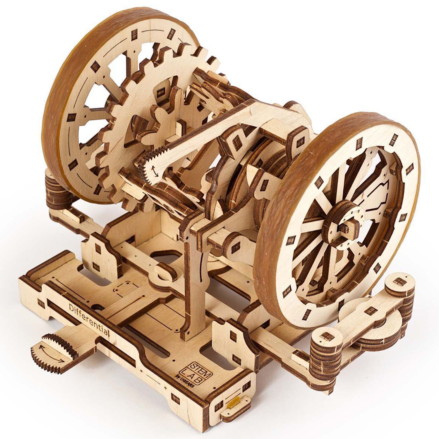 Сборная деревянная модель UGEARS Дифференциал STEM 3D-пазл механический конструктор - фото 5