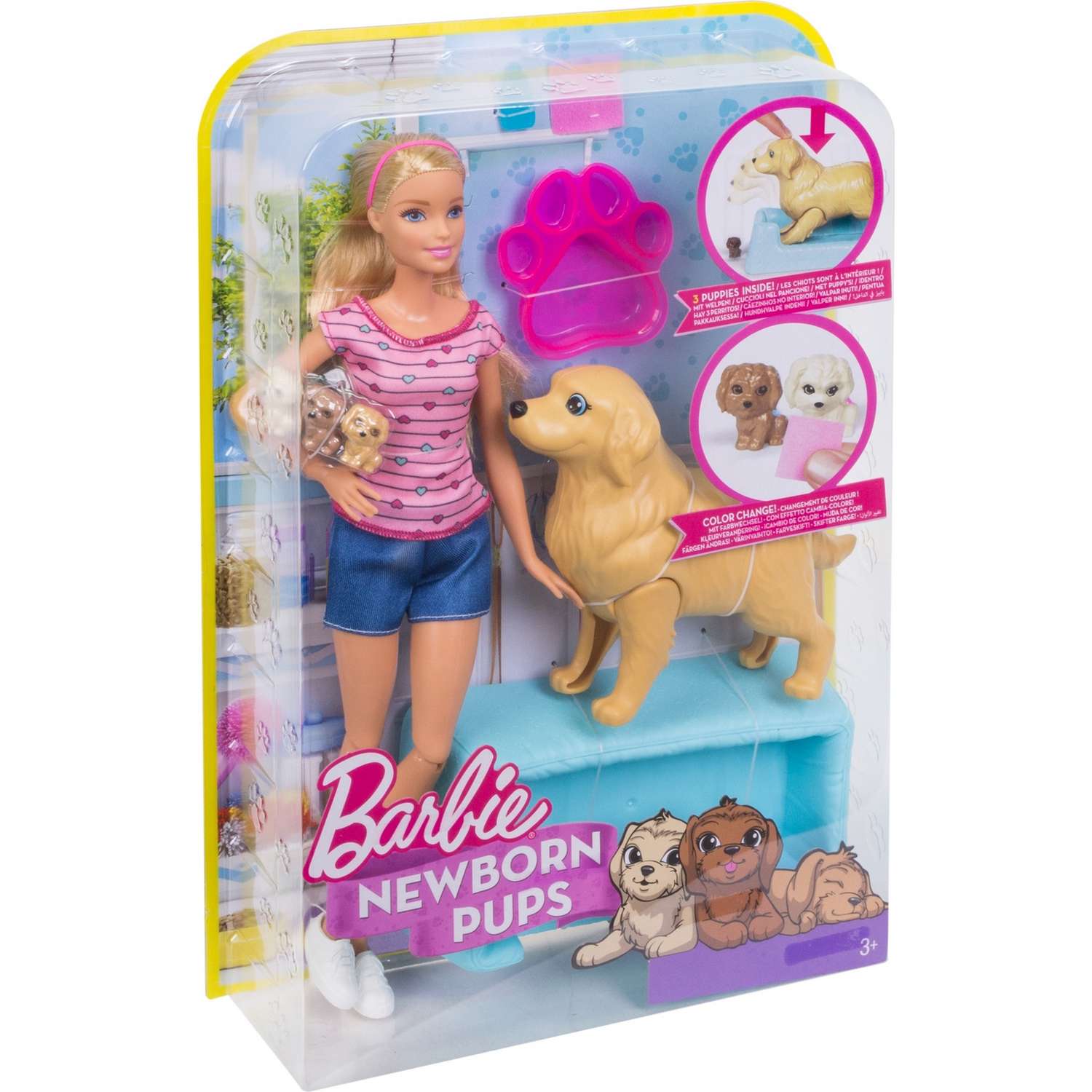 Набор игровой Barbie Блондинка и собака с новорожденными щенками FDD43 FBN17 - фото 3