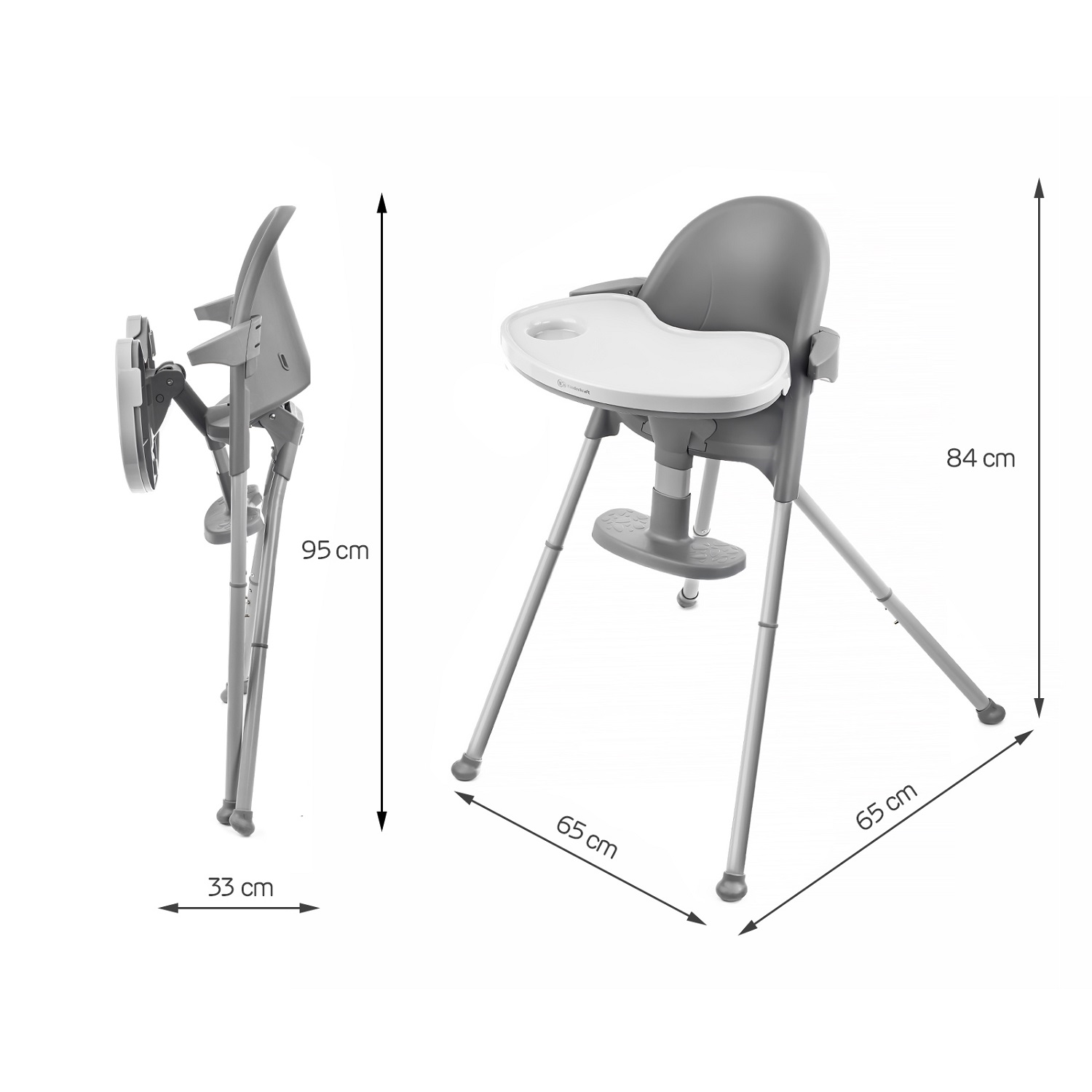 Стульчик для кормления Kinderkraft Pini Grey KKKPINIGRY0000 - фото 10