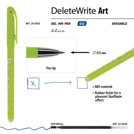 Набор из 5-ти гелевых ручек Bruno Visconti со стираемыми чернилами DeleteWrite Art Цветочки синие