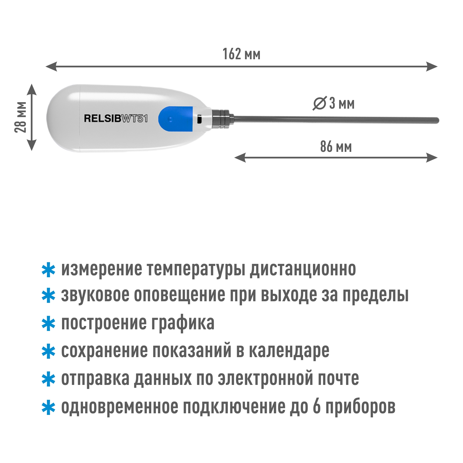 Термометр-щуп Рэлсиб WT51 с Bluetooth - фото 5