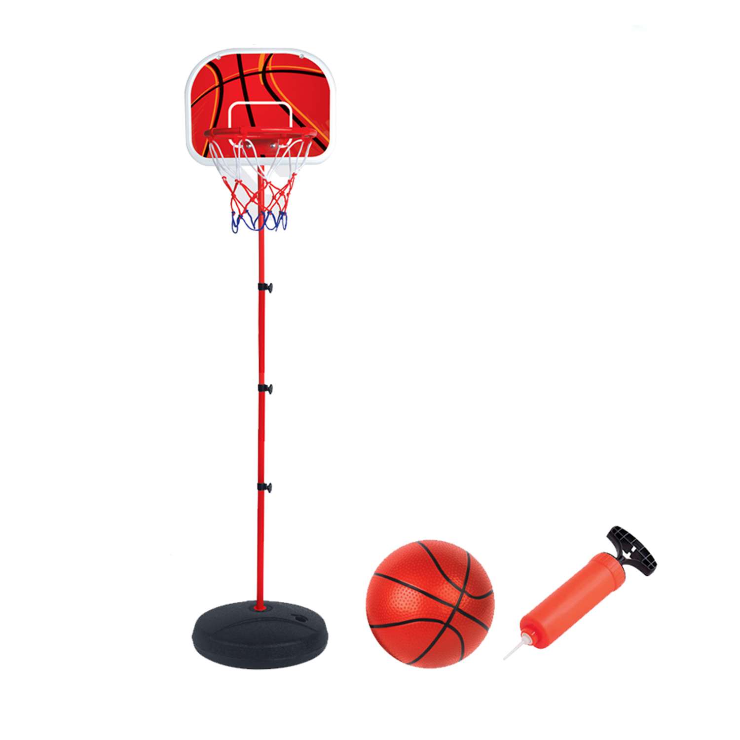 Игровой набор Keyprods баскетбольная стойка с корзиной мячом и насосом - фото 1