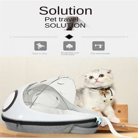 Переноска-рюкзак ZDK для кошек и собак капсула Zoowell белая