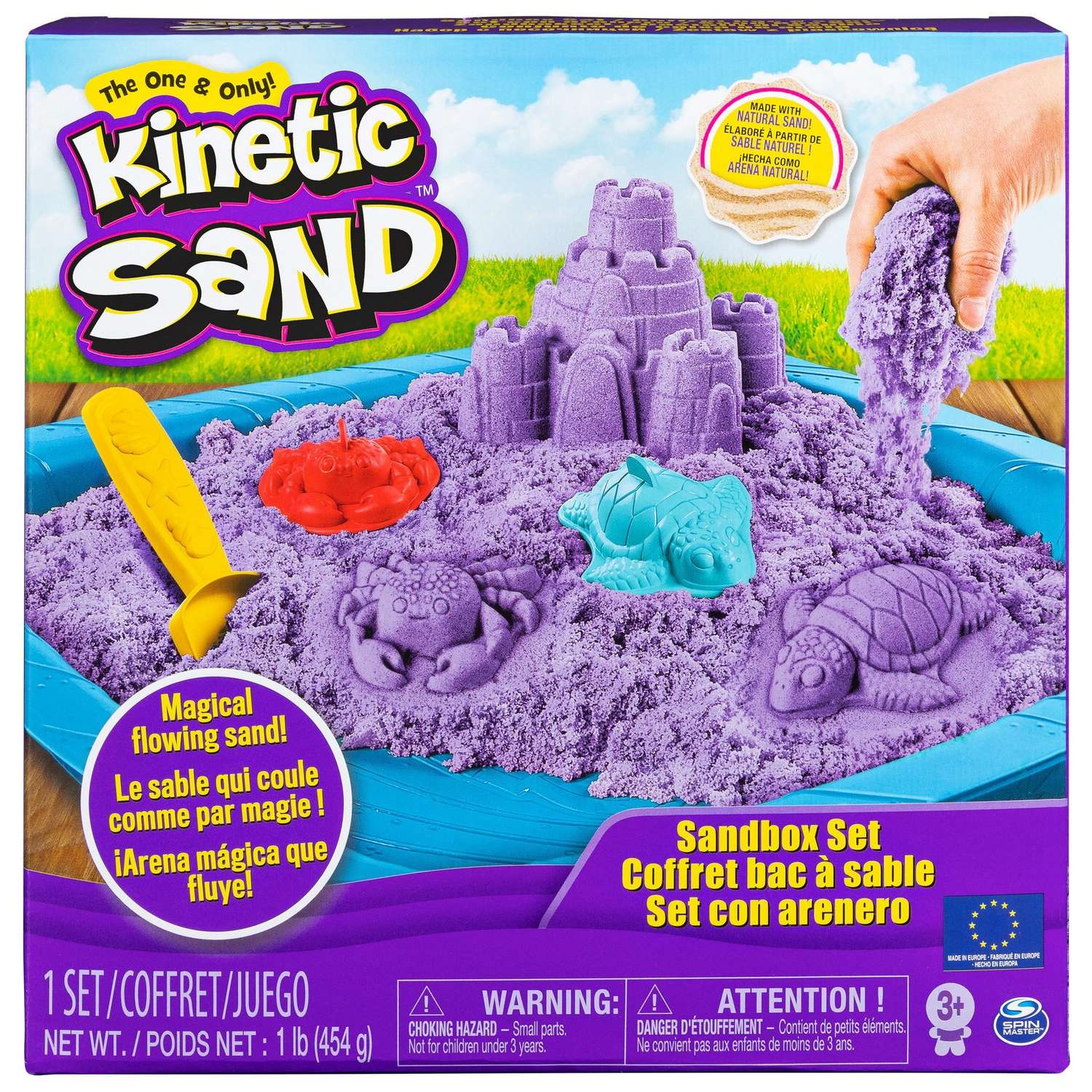 Песок кинетический Kinetic Sand с коробкой и инструментами 454г Purple 6028092 - фото 1