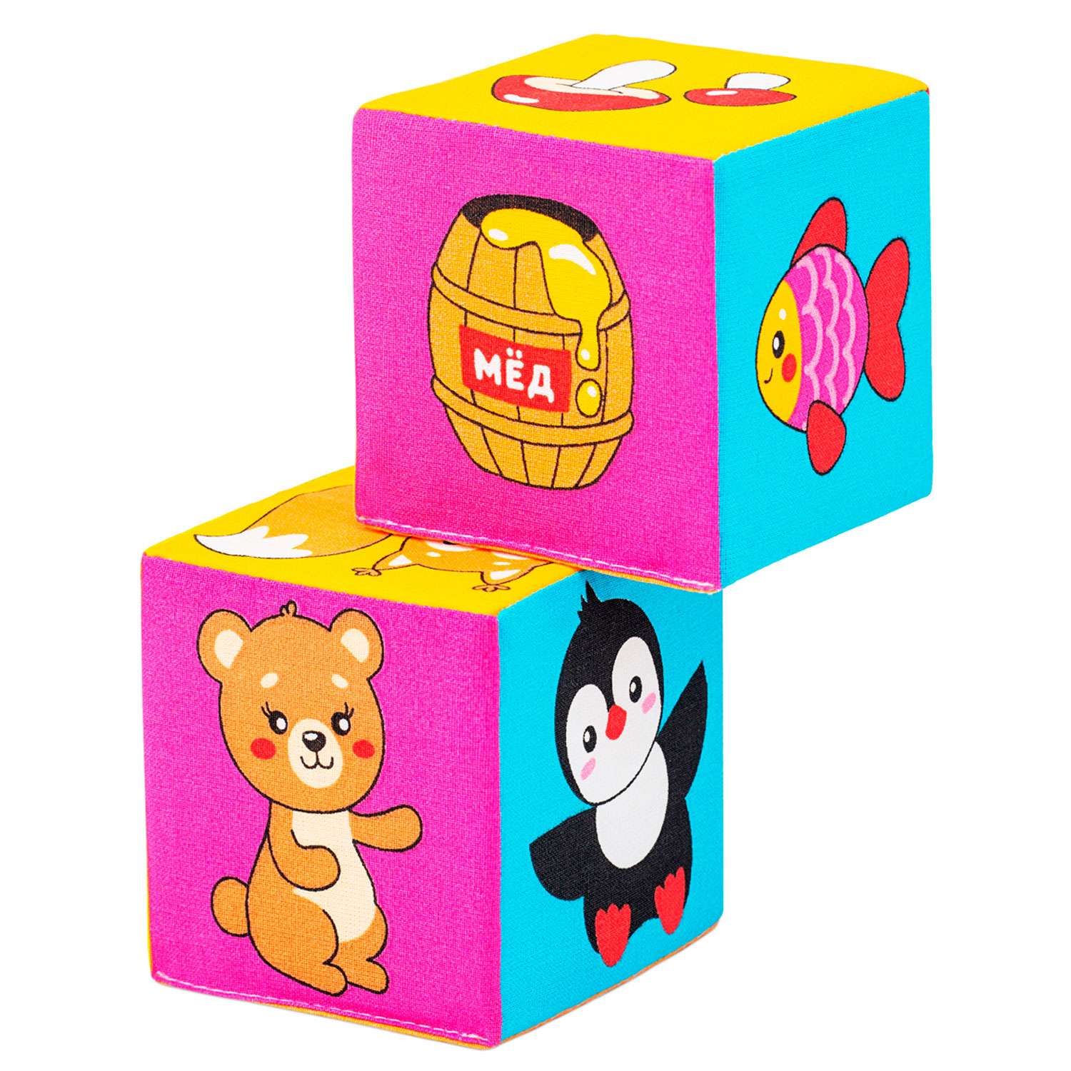Кубики Мякиши Набор первые детские развивающие для малышей Кто что ест мягкие игрушки подарок детям - фото 5
