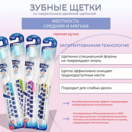 Набор зубных щеток DENTAL CARE c наночастицами золота древесным углем фтором и ксилитом 4 шт