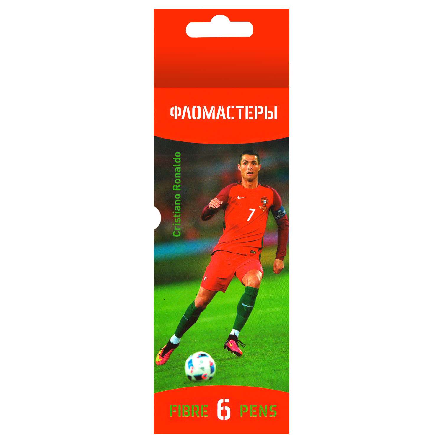Фломастеры Hatber VK 6цв серия Футбол в картонной упаковке с европодвесом - фото 1