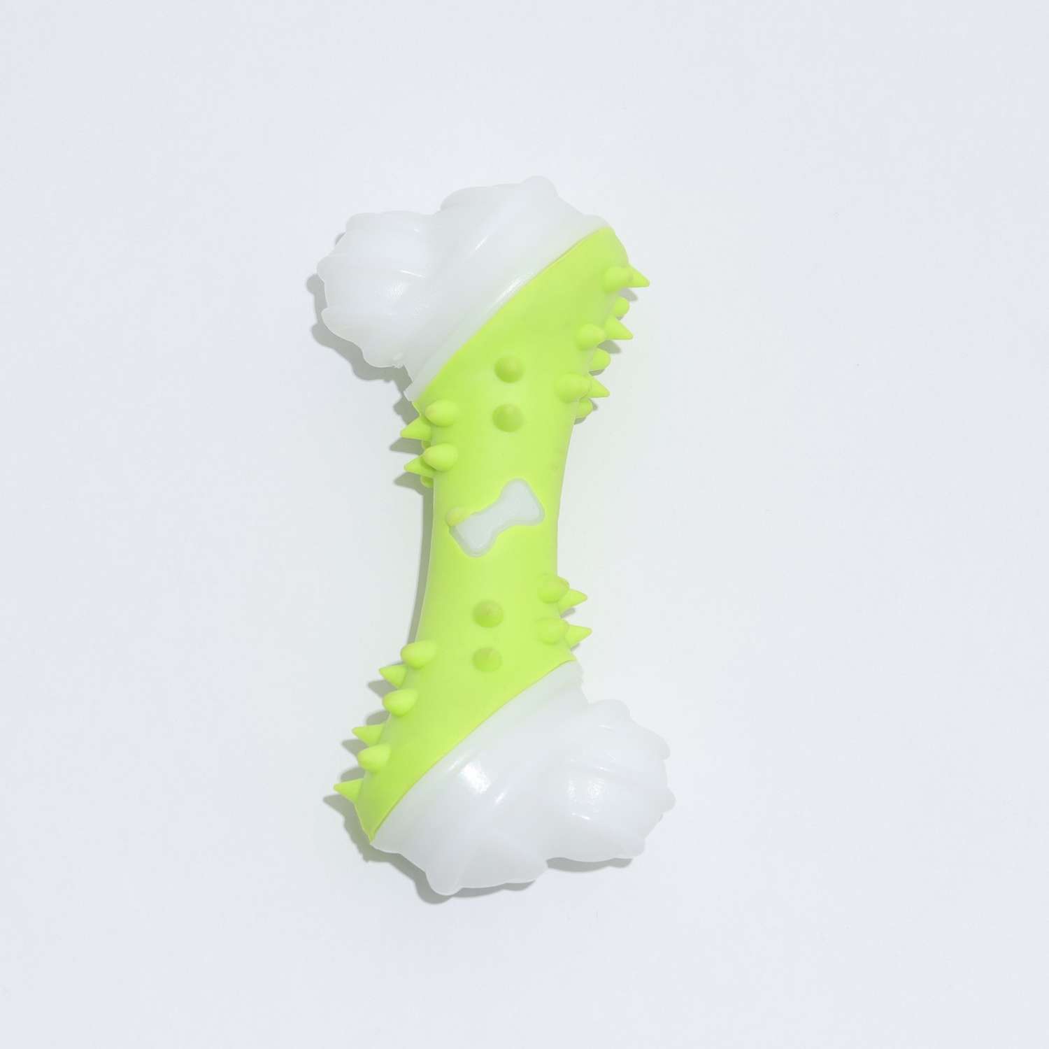 Игрушка Пижон двухслойная твердый и мягкий пластик «Кость» 12 см зелёная - фото 3