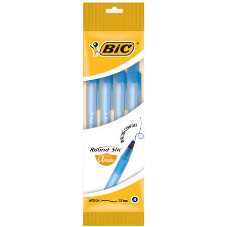 Ручка шариковая BIC Раунд Стик 4шт Синий 944176